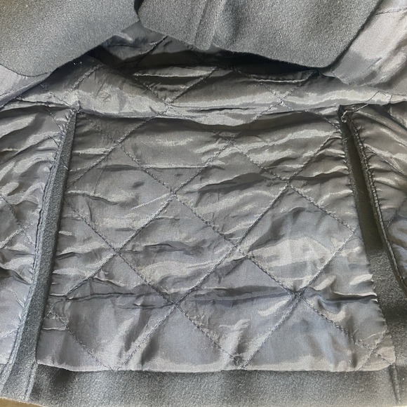 J.Crew Navy Wool Blend Peacoat Double Breasted Quilted Lined Womens Tall Medium - Picture 7 of 8